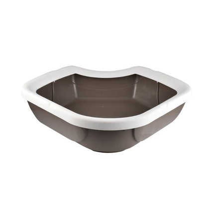 MPS Gray and White Cat Litter Tray with Rim