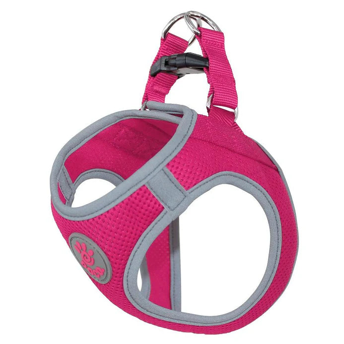 DOCO XL Pink and Gray Reflective Net Mesh Harness 52-56cm