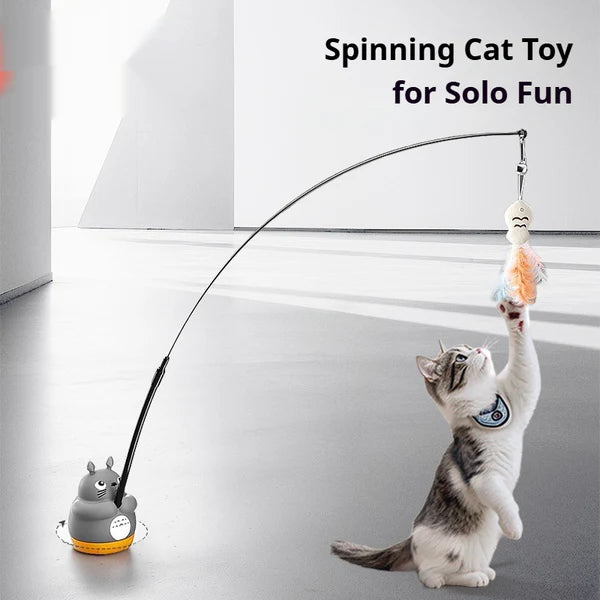 Spinning Cat Teaser Toy 360° – Hands-Free and Interactive Play