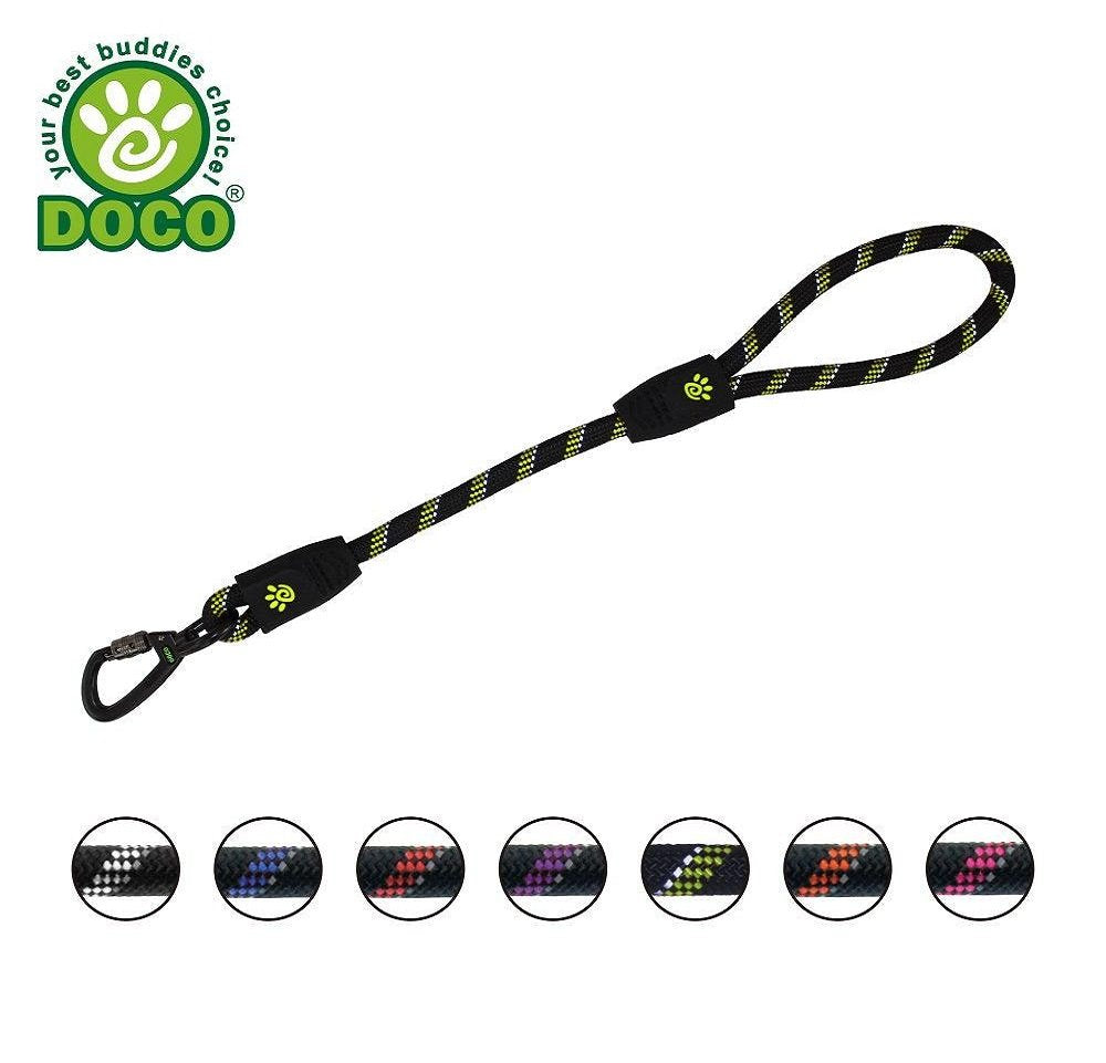 Doco Black and Green Reflective Rope Dog Leash 150cm