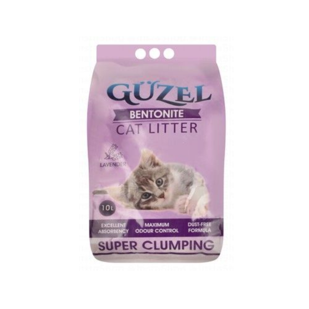 Guzel Bentonite Clumping Cat Litter lavender Scent 10L