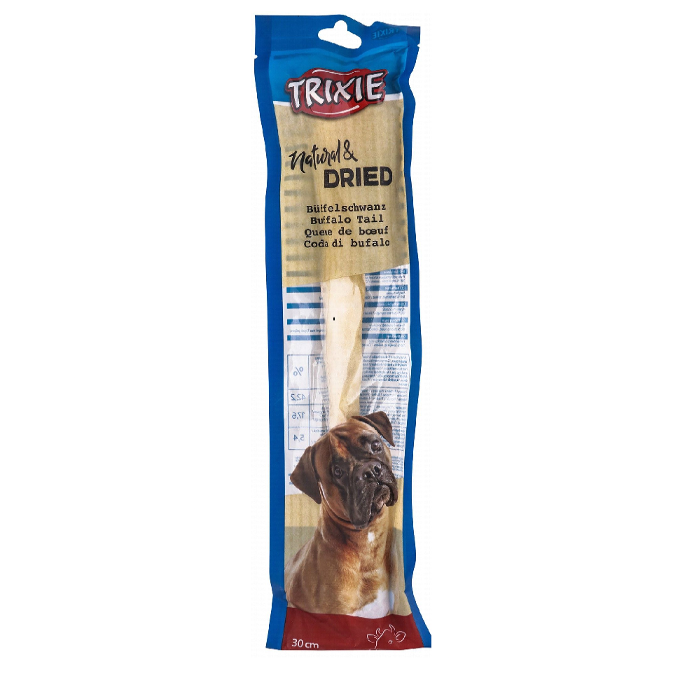 Trixie 30cm Dried Buffalo Tail Dog Treats with beef 1 pcs