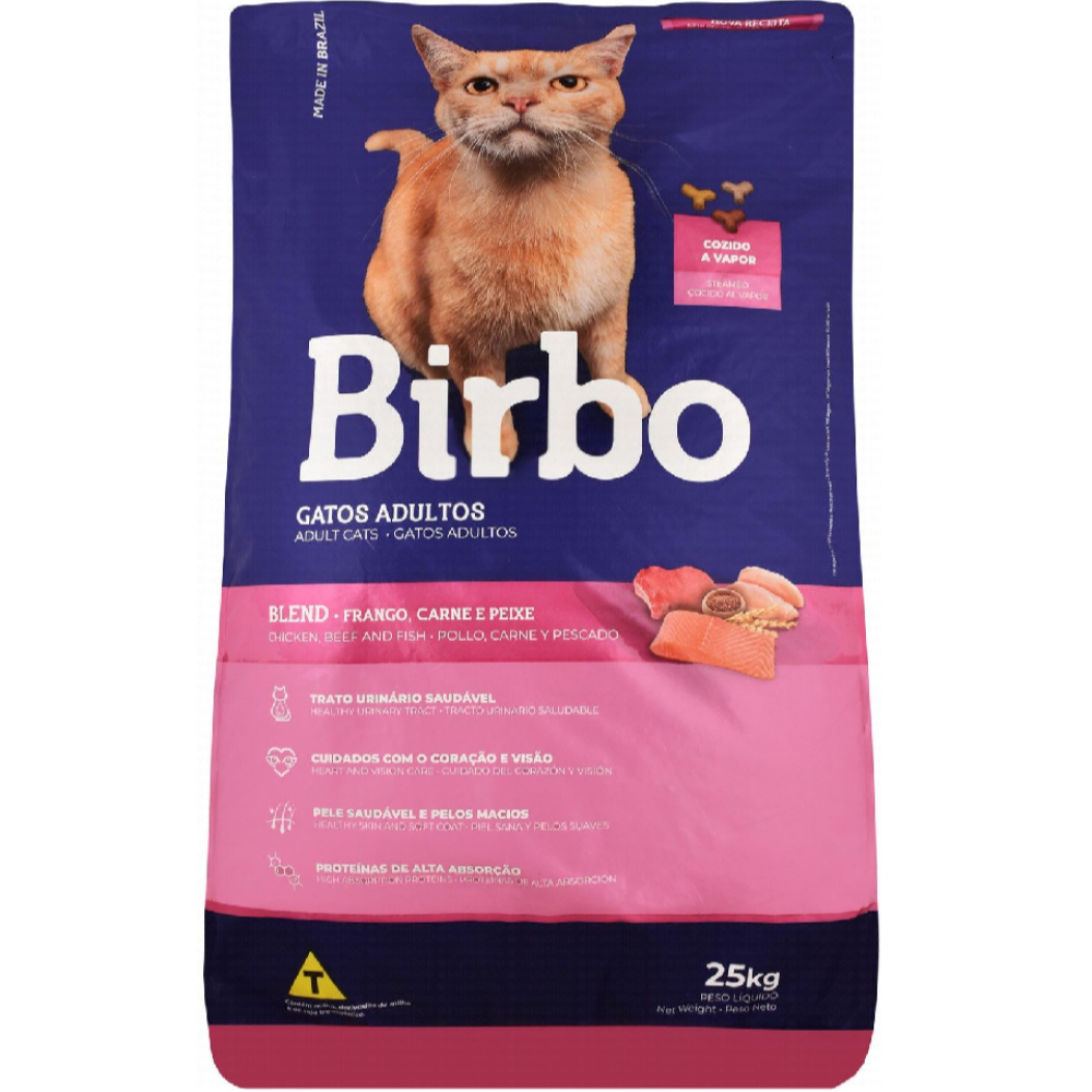 Birbo Dry Food with Chicken and Beef and Fish for Adult Cats 25 kg