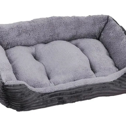 Plush Pet Sofa Bed for Puppies and Cats 72x55x9cm Soft Rectangular Cushion and Warm Sleeping Nest in Grey