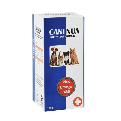 Caninua Multivitamin and Mineral Liquid Supplement with Omega 3 &amp; 6 for Cats &amp; Dogs 100 ml