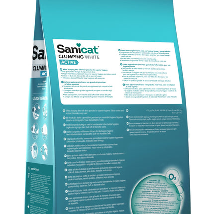 Sanicat Active White Clumping Cat Litter Marseille Soap Scent 10 L
