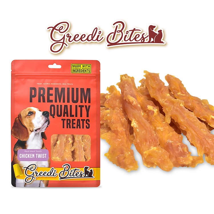 Greedi Bites Premium Quality Dog Treats With Chicken Twist 80 gr