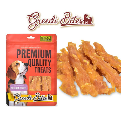 Greedi Bites Premium Quality Dog Treats With Chicken Twist 80 gr