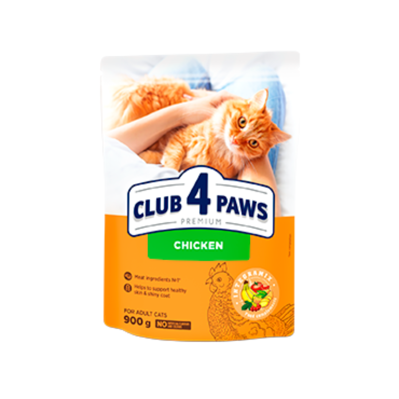 Club 4 Paws Dry Food with Chicken for adult Cats 900 gr