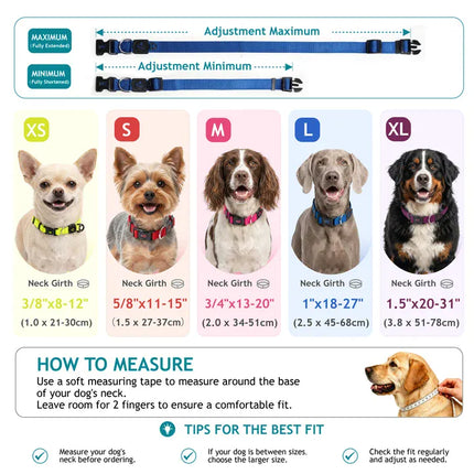 DOCO® Classic Adjustable Nylon Dog Collar Durable Heavy-Duty Soft Pet Collar Size M 2.0× 35 – 51 cm Lime