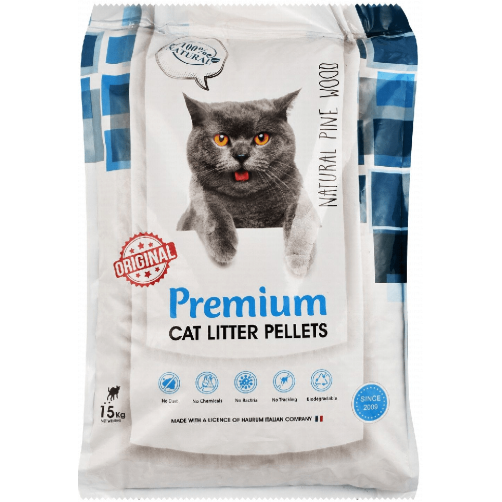 Premium Wooden Cat Litter Pellets Pine Scent 15 kg