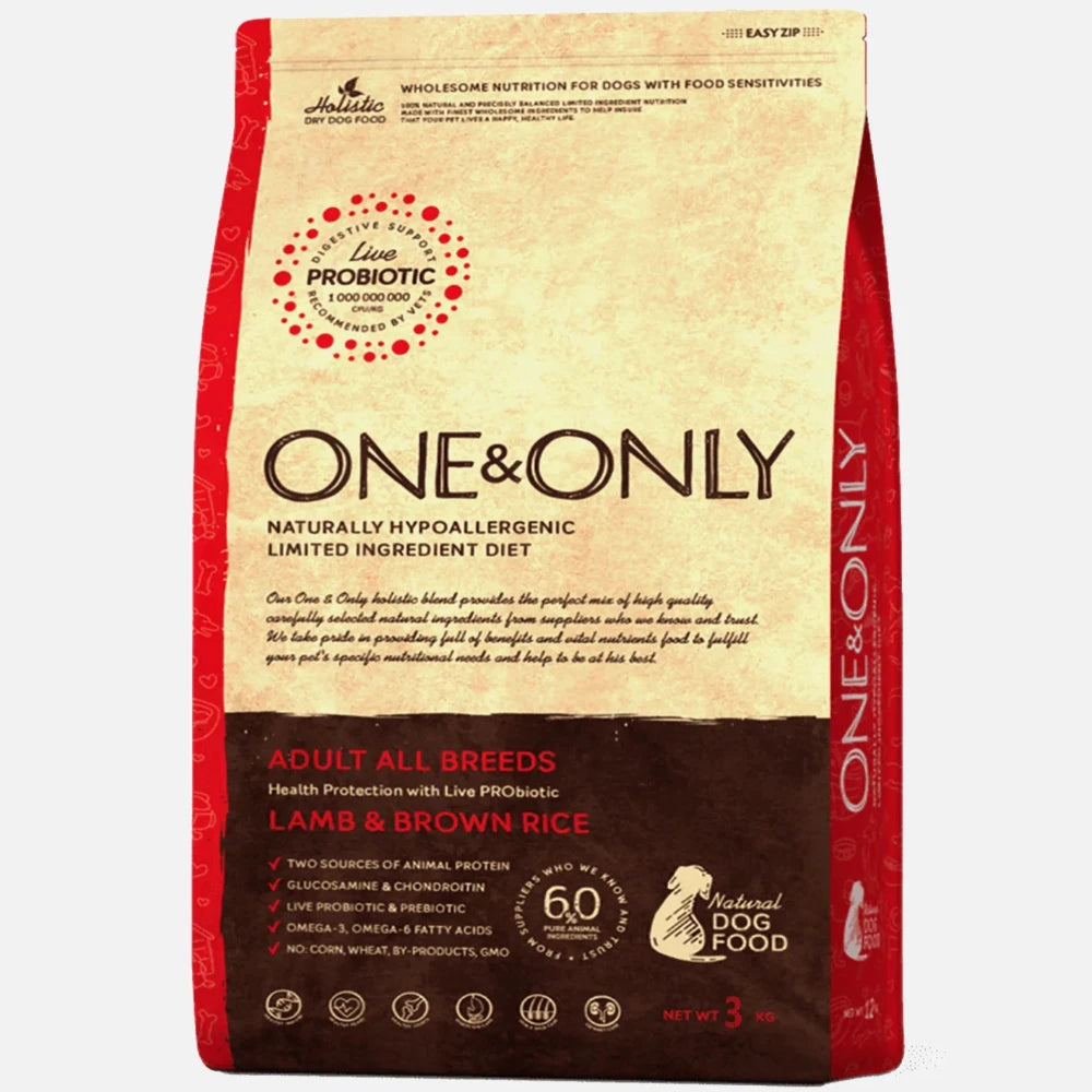 One And Only dry food for Adult Dogs with Lamb and rice 1 kg