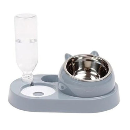 COSYOO Double Pet Food Bowl Detachable Cute Stainless Steel