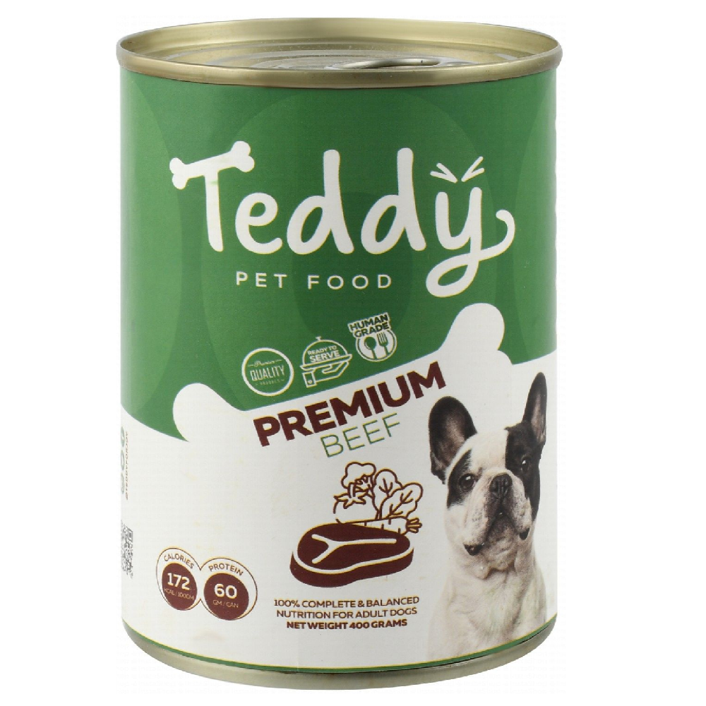 Teddy Premium Wet Food with Beef for Adult Dogs 400 gr