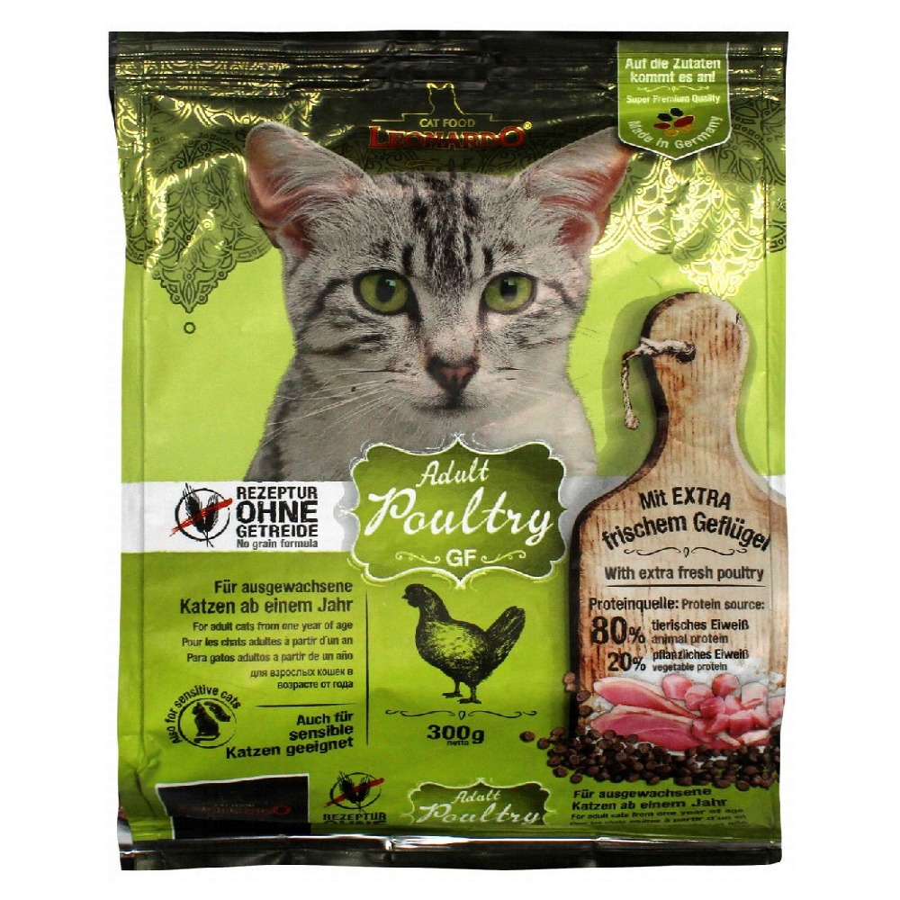 Leonardo Dry Food with Poultry for Sensitive and Adult Cats 300 gr