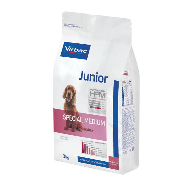 Virbac Veterinary HPM Dry Food with Potato Extract &amp; Rice for Medium Junior (7-12 Months) 3 kg