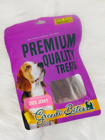 Greedi Bites Premium Quality Dog Treats With duck jerky 80 gr