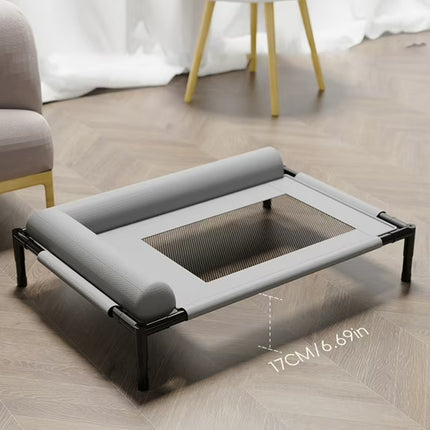 Resistant Elevated Dog Bed Outdoor Cooling Cot With Steel Frame Breathable Mesh Washable For cats And Small Dogs Size 66x45x17