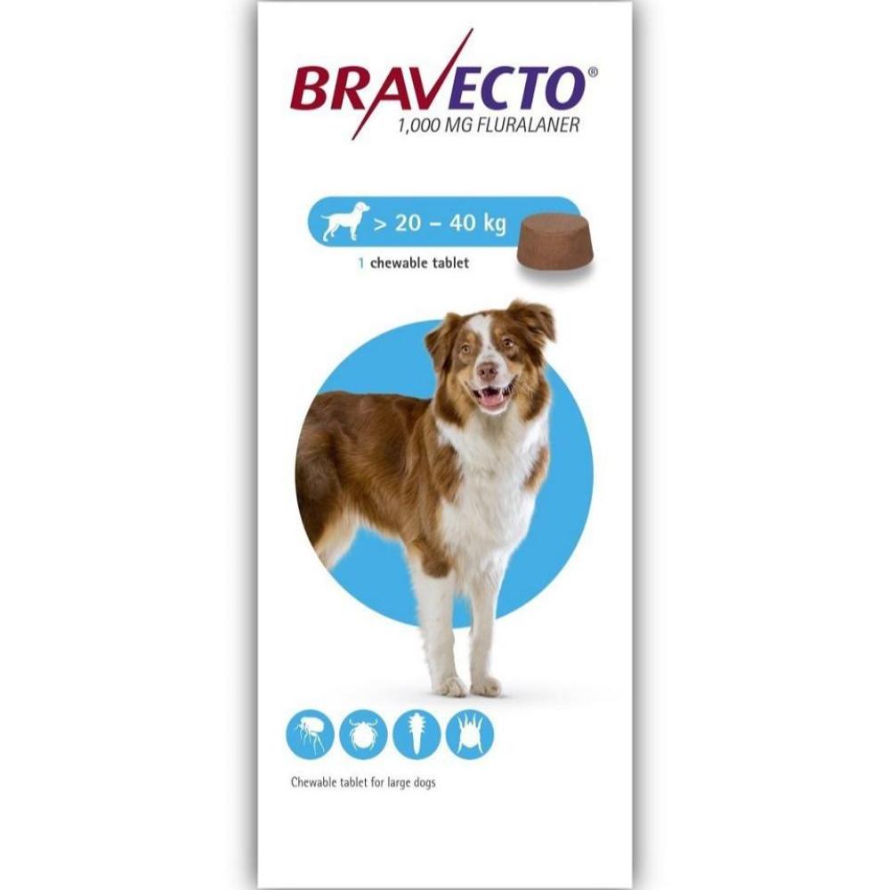 Bravecto Chewable Tablet  Fluralaner For Dogs 20-40 Kg