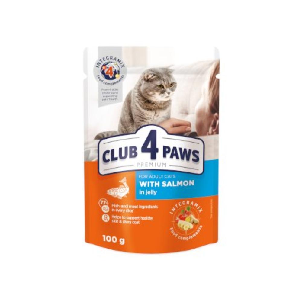 Club 4 Paws Wet Food with Salmon in Jelly for Adult Cats 100 gr