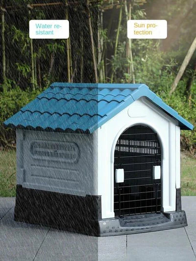 Naomi Plastic Dog House With Metal Door And Sky Window