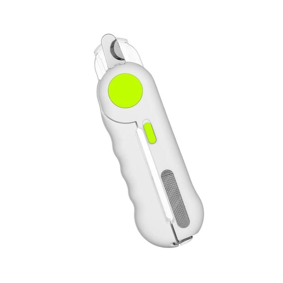 led Pet Nail Clipper with Filer White