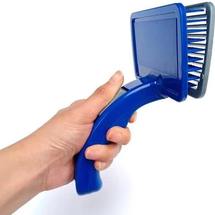 Pet Grooming Slicker Brush with Self Cleaning Button Canine and Feline Hair Remover Small