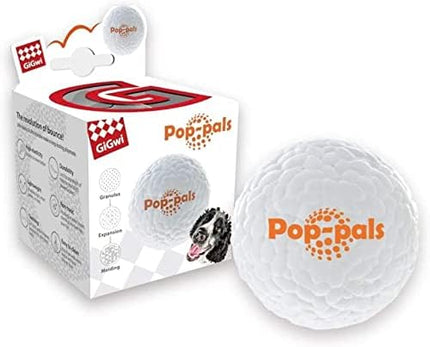 Gigwi Pop-Pals Small to Medium White Ball Dog Toy