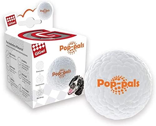 Gigwi Pop-Pals Small to Medium White Ball Dog Toy
