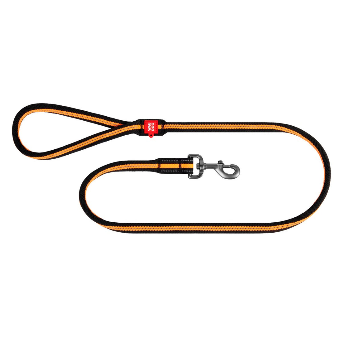 Wau Dog Black and Orange Shock Absorbing Cord Dog Leash 130 cm