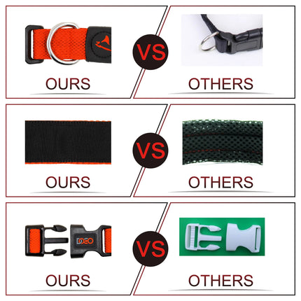 طوق كلب كبير من النايلون الأسود من دوكو مقاس 46 إلى 66 بوصة 2.5 سم