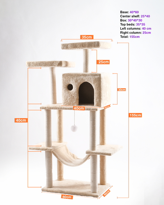 Cat Tree Platform With Indoor Scratches And Posts Large