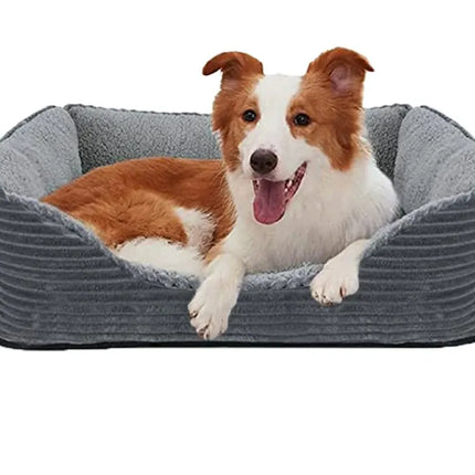 Plush Pet Sofa Bed for Puppies and Cats 72x55x9cm Soft Rectangular Cushion and Warm Sleeping Nest in Grey