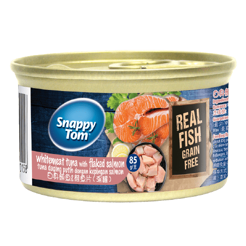 Snappy Tom White Meat Tuna With Flaked Salmon 85G