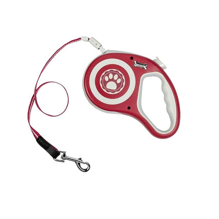 مقود دوكو صغير باللونين الأسود والرمادي عاكس وقابل للسحب بطول 4 أمتار للكلاب التي يصل وزنها إلى 10 كجم