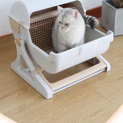 صندوق قمامة القطط نعومي براون آند وايت مع مغرفة 