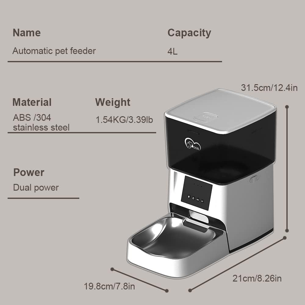 Automatic Pet Feeder With App for pets 4 L