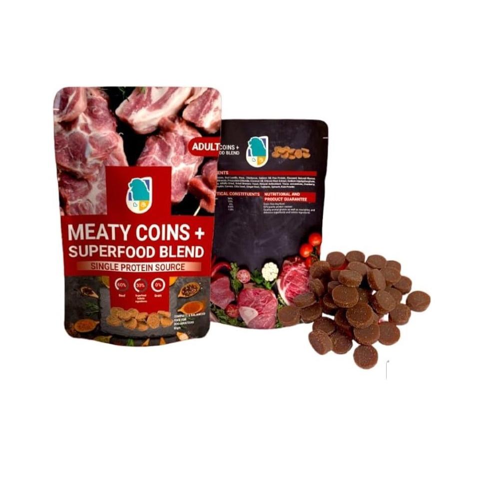 Rich Meaty Coins Plus Treats with Beef for Adult Dogs 80 gr