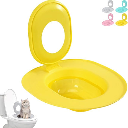 Cat Toilet Training System Reusable Litter Box Trainer and Potty Training Seat for Cats and Kittens Yellow