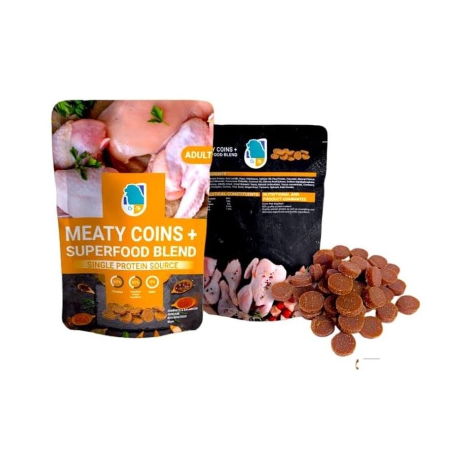 Rich Meaty Coins Plus Treats with Chicken for Adult Dogs 80 gr