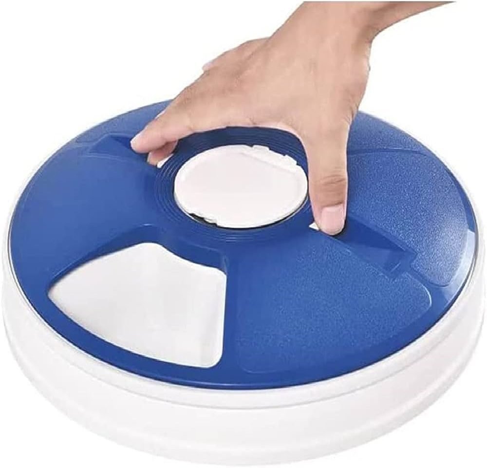 Naomi Blue And White Timed Feeder Pet Bowl