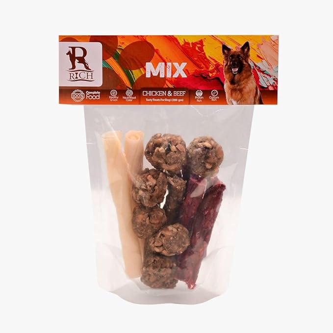 Rich mix calcium Dog Treats with Beef and Chicken 200 gr