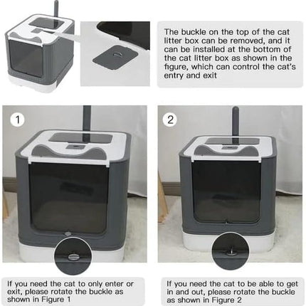 HMA Cat Litter Box Double Door and Shape for Cat