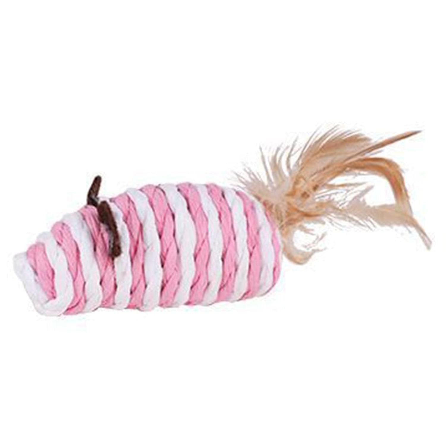 Naomi Pink and White Mouse Shaped Cat Toy