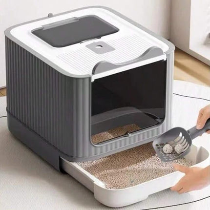 HMA Cat Litter Box Double Door and Shape for Cat