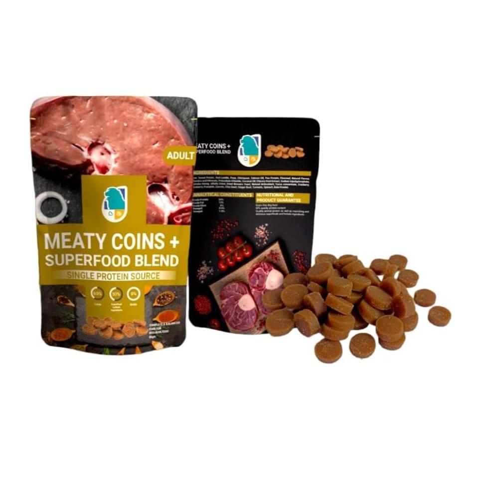 Rich Meaty Coins Plus Treats with Liver for Adult Dogs 80 gr