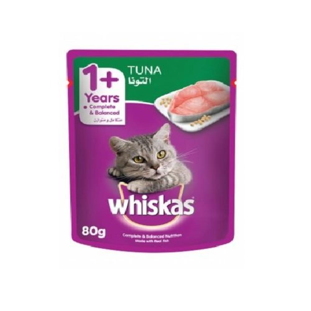 Whiskas Wet Cat Food with Tuna for Adult Cats 1+ Years 80 gr