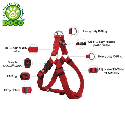 Doco Large Grey Nylon Dog Harness 2.5 in 65 to 99 cm