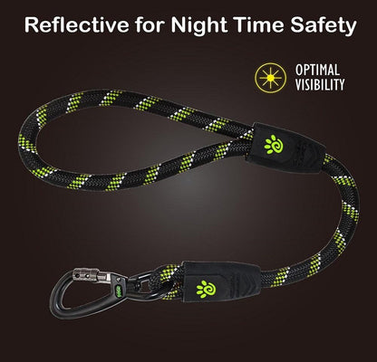 Doco Black and Green Reflective Rope Dog Leash 150cm