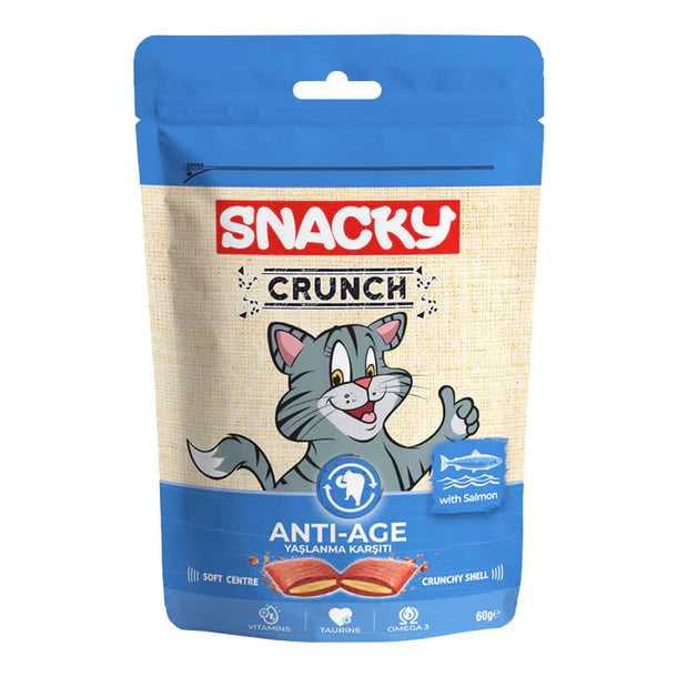 Snacky Crunch Anti-Age Salmon Cream Filled Treats for all Cats  60 gr